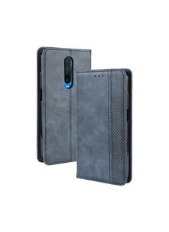 HuHa Case Cover For Xiaomi Redmi K30/Poco X2 Magnetic Buckle Retro Crazy Horse Texture Horizontal Flip Leather Case  , with Holder & Card Slots & Photo Frame Blue 