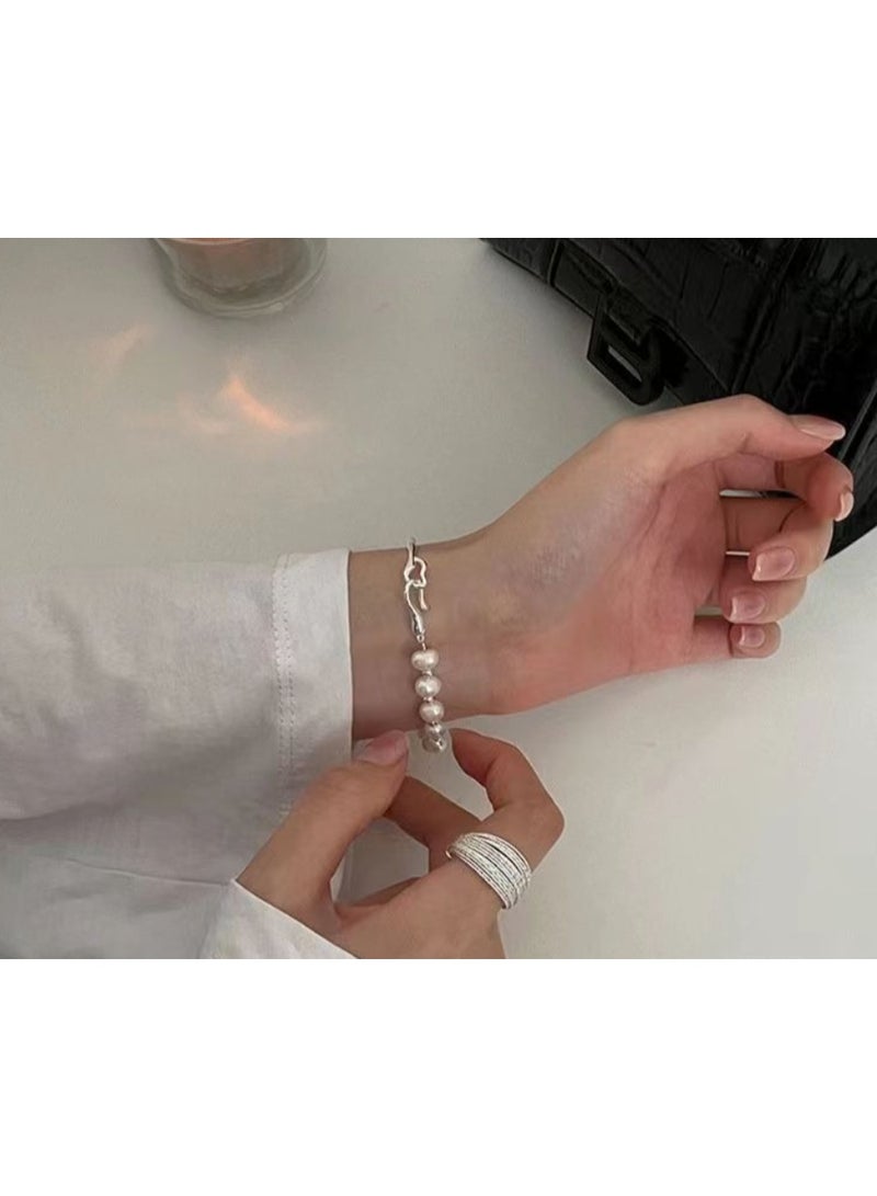 LATEEN Imitation Pearl Bracelet Women Bracelet Elegant Gift - Image 2
