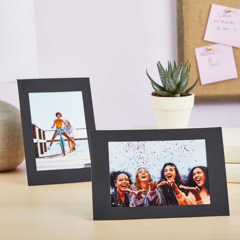 Juvale 4x6 Black Cardboard Photo Frames Bulk -Tabletop Easel Back for DIY Crafts - Paper Picture Frames with Stand 50-Pack - Image 3