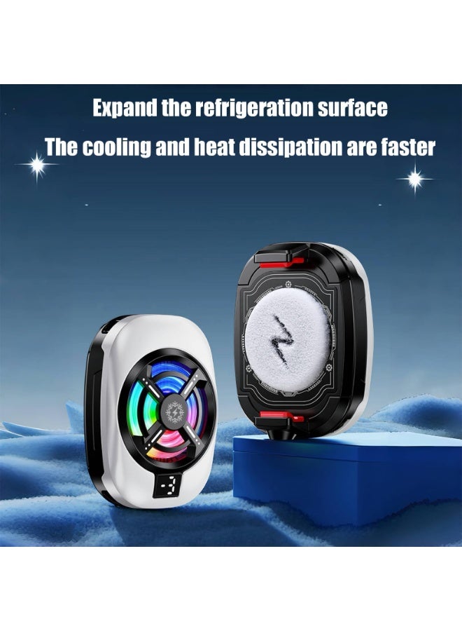 بلاك شارك **مبرد هاتف قابل للشحن مع مشبك خلفي** - **مروحة تبريد 15 واط بثلاث سرعات قابلة للتعديل** - **تبريد منخفض الضوضاء** - **مثالي للمكالمات المرئية والبث المباشر وصنع الفيديو** - **يناسب معظم الهواتف الذكية** - **(أبيض)** - Image 2