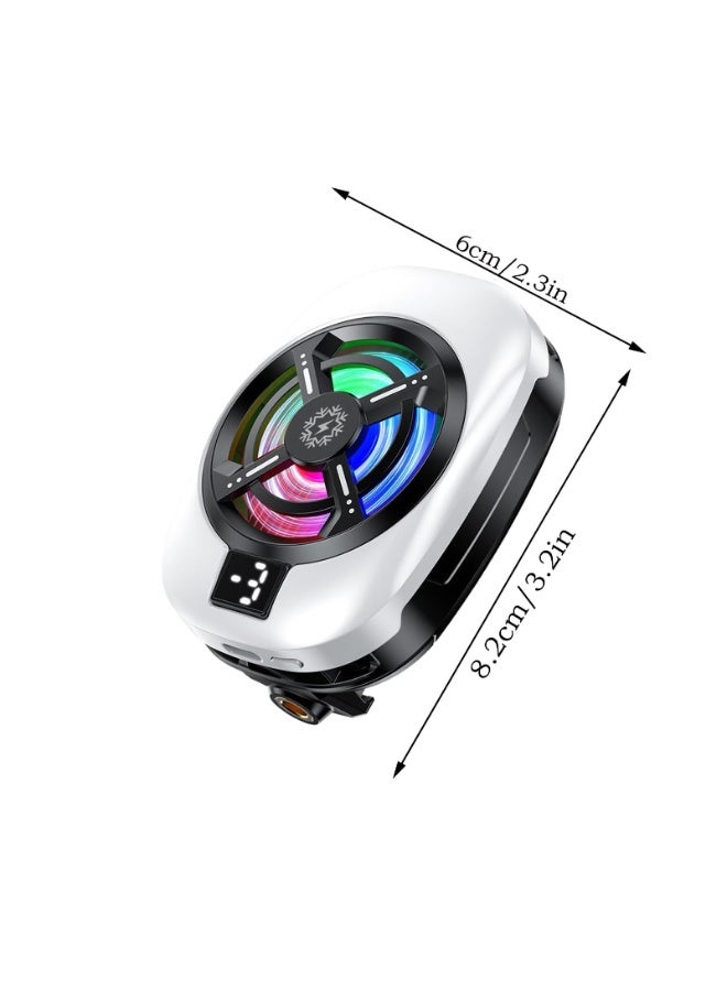 بلاك شارك **مبرد هاتف قابل للشحن مع مشبك خلفي** - **مروحة تبريد 15 واط بثلاث سرعات قابلة للتعديل** - **تبريد منخفض الضوضاء** - **مثالي للمكالمات المرئية والبث المباشر وصنع الفيديو** - **يناسب معظم الهواتف الذكية** - **(أبيض)** - Image 3