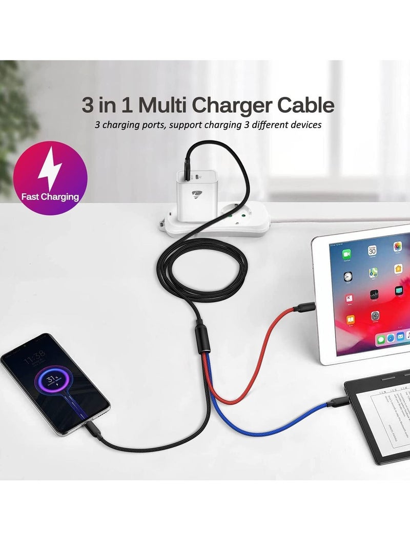 Phone Planet USB Cable 3 in 1 Multi Charging Cable IP Cable USB Type C Cable Micro USB Cable, Fast Charging Cord Compatible with iPhone 13 12 11 Galaxy S20 S10 S9 S8 S7 Micro usb Android - Image 4