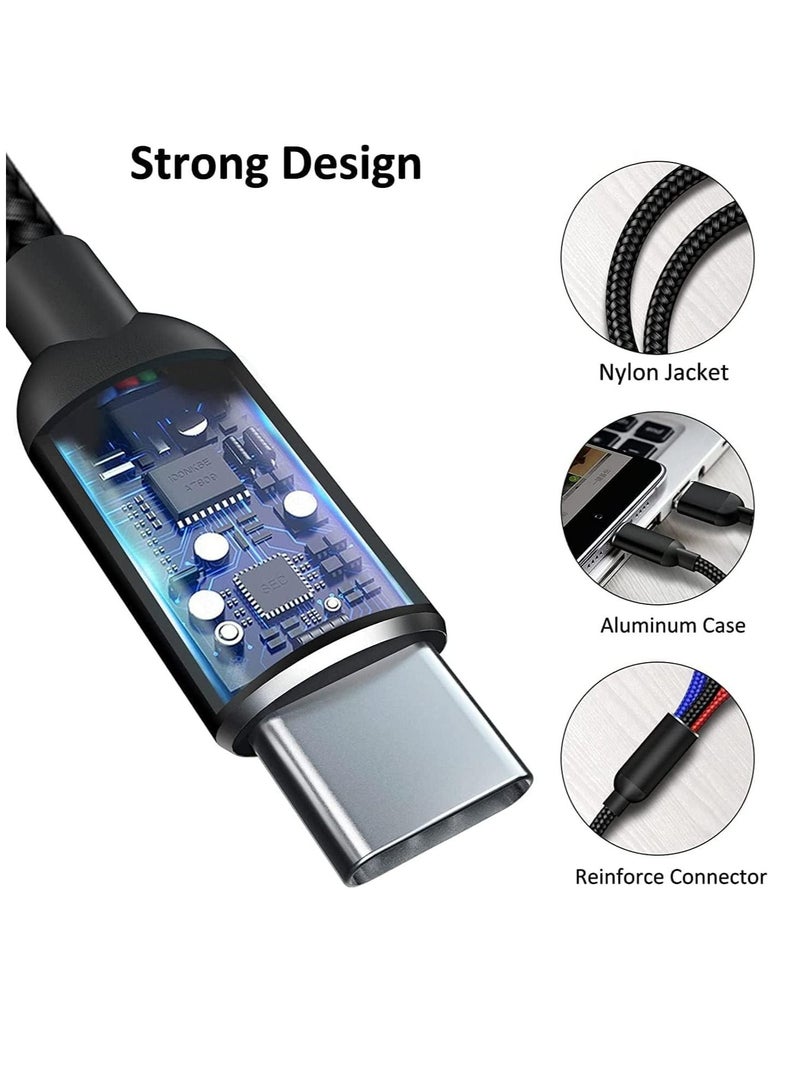 Phone Planet USB Cable 3 in 1 Multi Charging Cable IP Cable USB Type C Cable Micro USB Cable, Fast Charging Cord Compatible with iPhone 13 12 11 Galaxy S20 S10 S9 S8 S7 Micro usb Android - Image 3