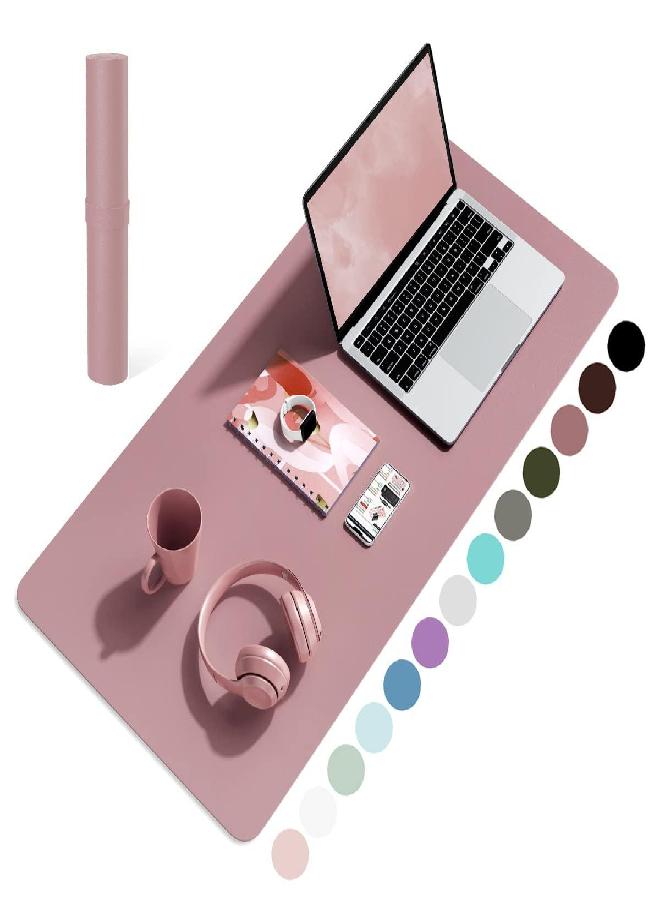 YSAGi Non-Slip Leather Desk Pad Blotter, Waterproof Laptop Computer Desk Keyboard Mat, Table Protector Mat, Large Mouse Pad for Office/Work/Home/Decor(Dark Pink, 31.5" x 15.7") - Image 3