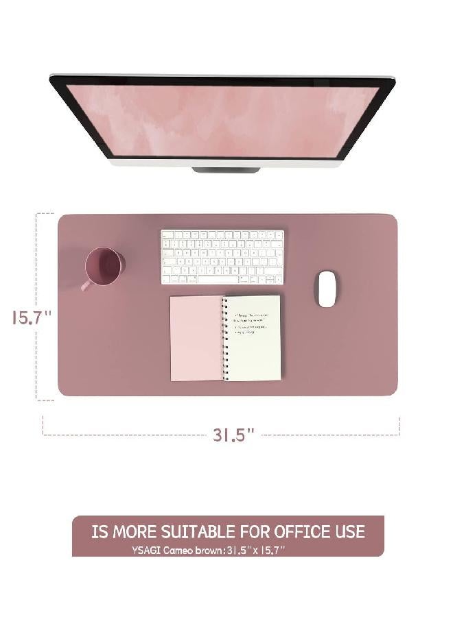 YSAGi Non-Slip Leather Desk Pad Blotter, Waterproof Laptop Computer Desk Keyboard Mat, Table Protector Mat, Large Mouse Pad for Office/Work/Home/Decor(Dark Pink, 31.5" x 15.7") - Image 1