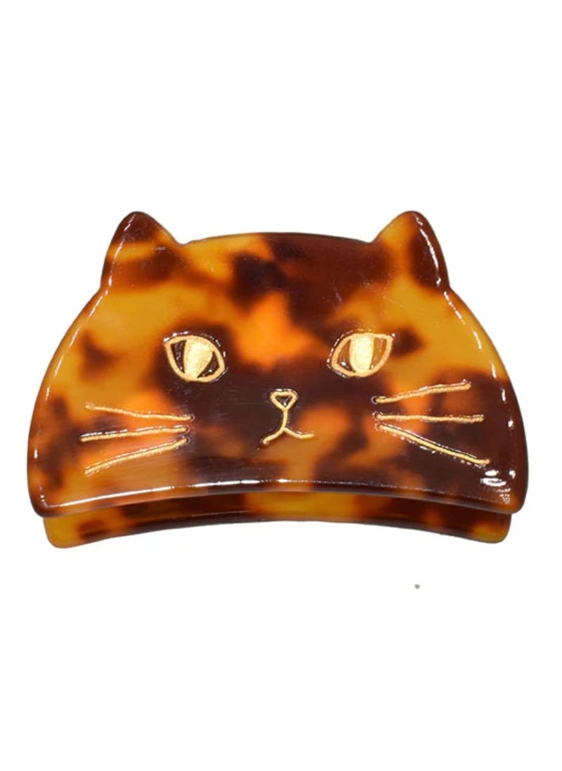 Shag Wear Shag Wear Small Cat Hair Claw Clip For Women and Teen Girl Brown 