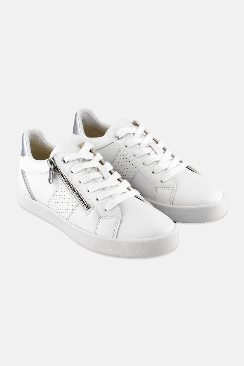 GEOX Women D Blomiee E Lace Up Sneakers, White - Image 1