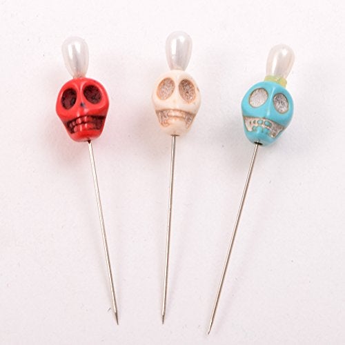 BLESSUME 7pcs Candle Magick Ritual Pins Skull Top (Multi) - Image 4