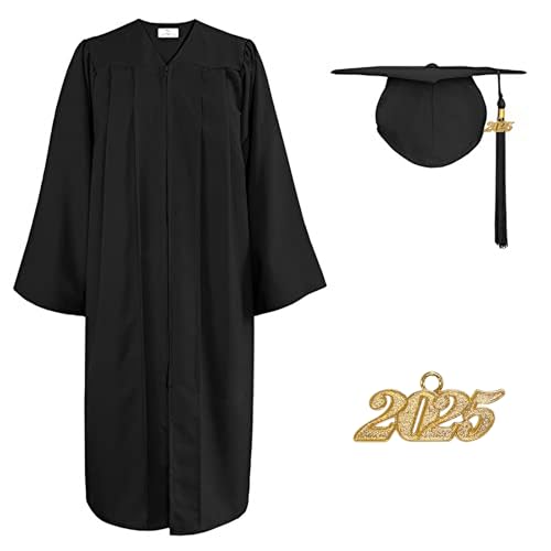 Happy Secret Unisex Matte Graduation Gown Cap Tassel Set 2025 for High School and Bachelor - Image 1