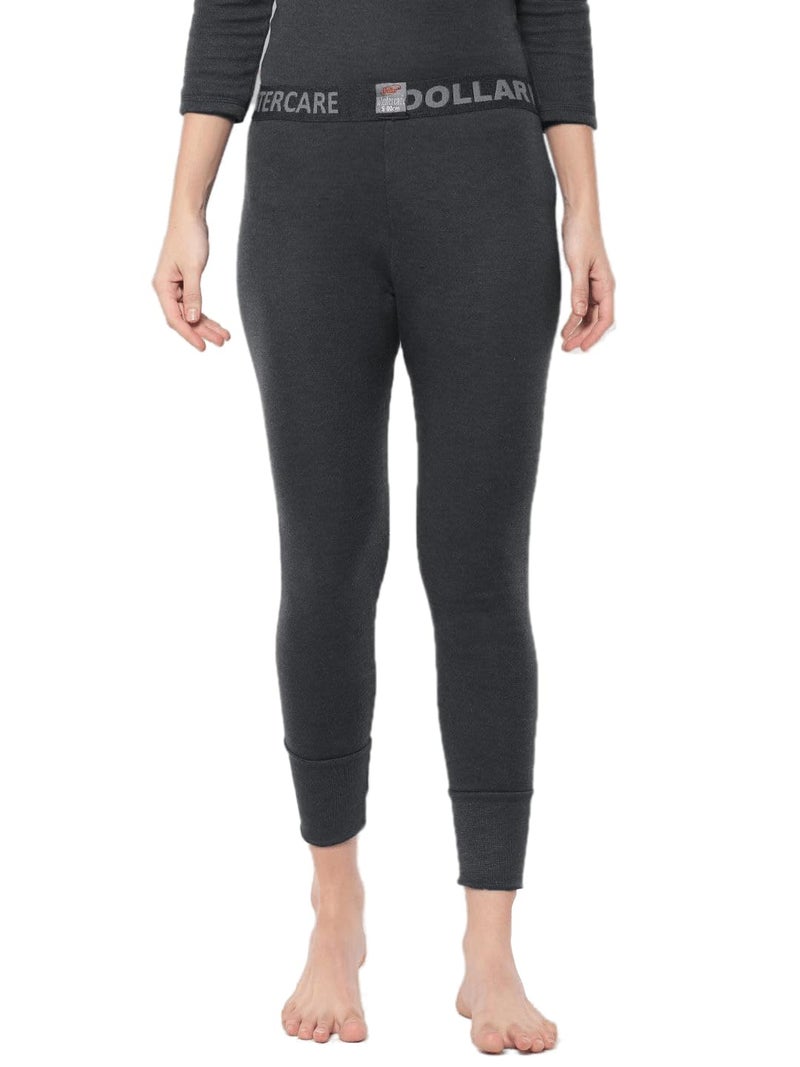 Dollar Women's Black Solid Top Elastic Thermal Bottom/Trouser (8905203005338_MWLT-02-LDS-PO1-TE-BLK_L) - Image 1
