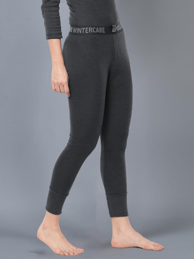 Dollar Women's Black Solid Top Elastic Thermal Bottom/Trouser (8905203005338_MWLT-02-LDS-PO1-TE-BLK_L) - Image 2