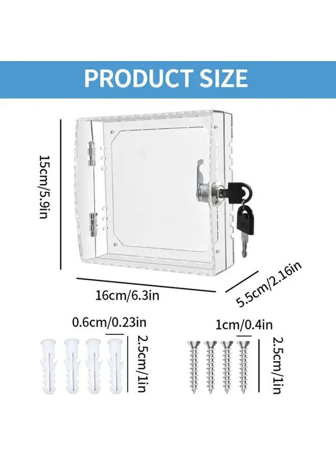 1pc Lockable Smart Thermostat Box With Acrylic Cover For HVAC Boiler Systems - Image 3