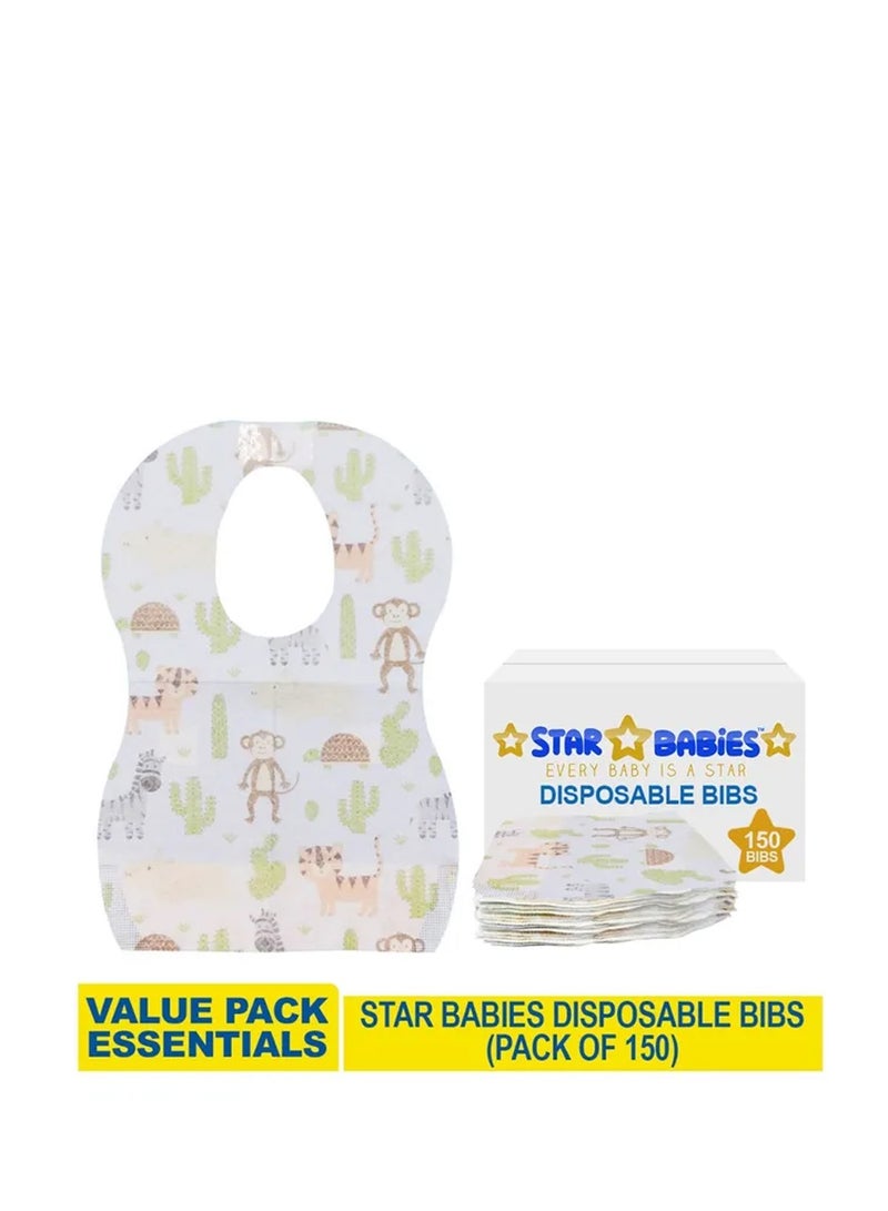 Star Babies - Animals Printed Disposable Bibs Pack of 150 - Image 4