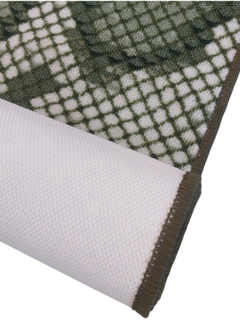 Mac Carpet - Lightweight carpet runner with a non-slip back printed with a snake skin design, size 57*365cm - Green - Image 1