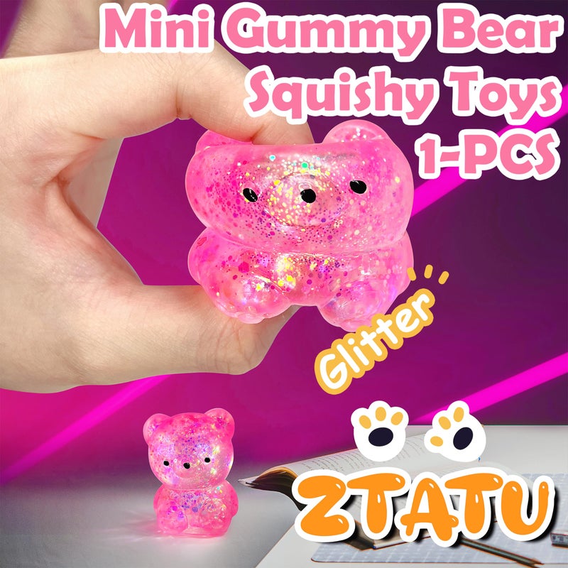 ZTATU ألعاب ضغط زتاتو على شكل دببة جيلاتينية (1 قطعة) كرات ضغط للبالغين، كرة ضغط سكر، ألعاب حسية كرة لينة، لعبة تخفيف التوتر، كرات ضغط هدايا حفلات للأطفال، حشوات سلة عيد الفصح - Image 2