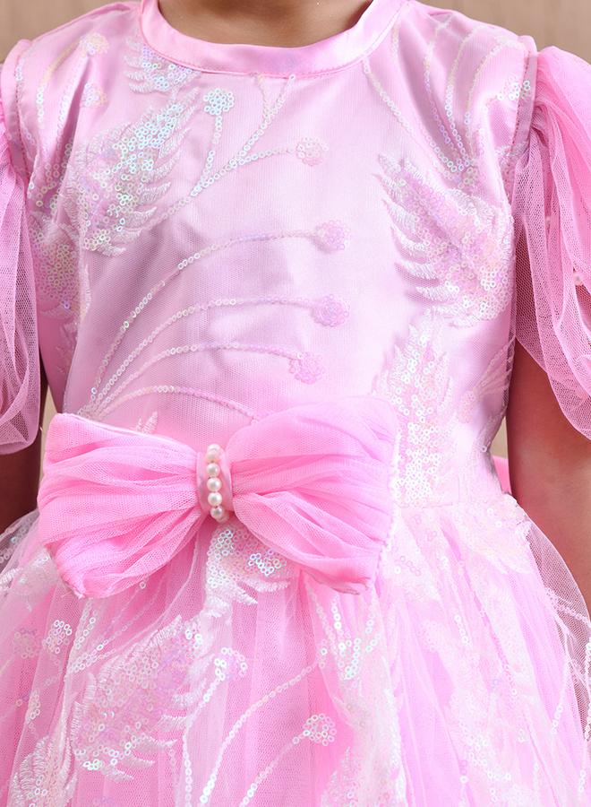 بيلا مودا فستان وردي بفيونكة - Image 3