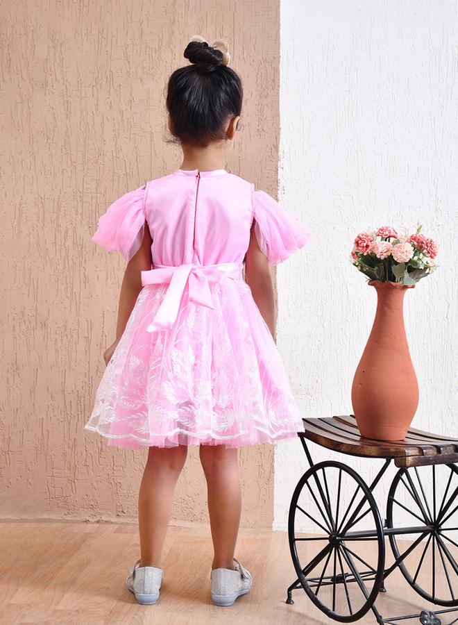 بيلا مودا فستان وردي بفيونكة - Image 2