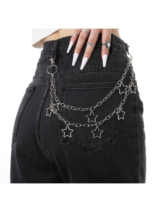 Tgirls - Hip Hop Pants Chain Goth Jean Chains Star Punk Pocket Chain For Women Layered Acrylic Keychains Cute Trouser Chain Rock Wallet Chain For Men Waist Body Accessories For Girls (2 Stat1) - Image 1