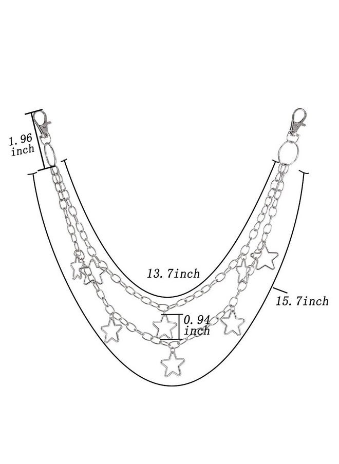 Tgirls - Hip Hop Pants Chain Goth Jean Chains Star Punk Pocket Chain For Women Layered Acrylic Keychains Cute Trouser Chain Rock Wallet Chain For Men Waist Body Accessories For Girls (2 Stat1) - Image 1