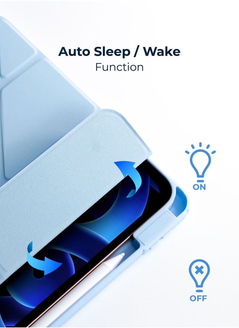 blupebble - Hybrid Folio with Pen Holder Transparent Back with Auto Sleep/Wake function Shockproof Slim Case Designed for iPad 10.9"- 10th Gen - Image 1
