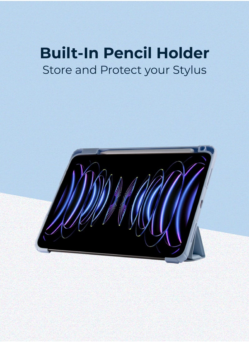 blupebble - Hybrid Folio with Pen Holder Transparent Back with Auto Sleep/Wake function Shockproof Slim Case Designed for iPad 10.9"- 10th Gen - Image 1