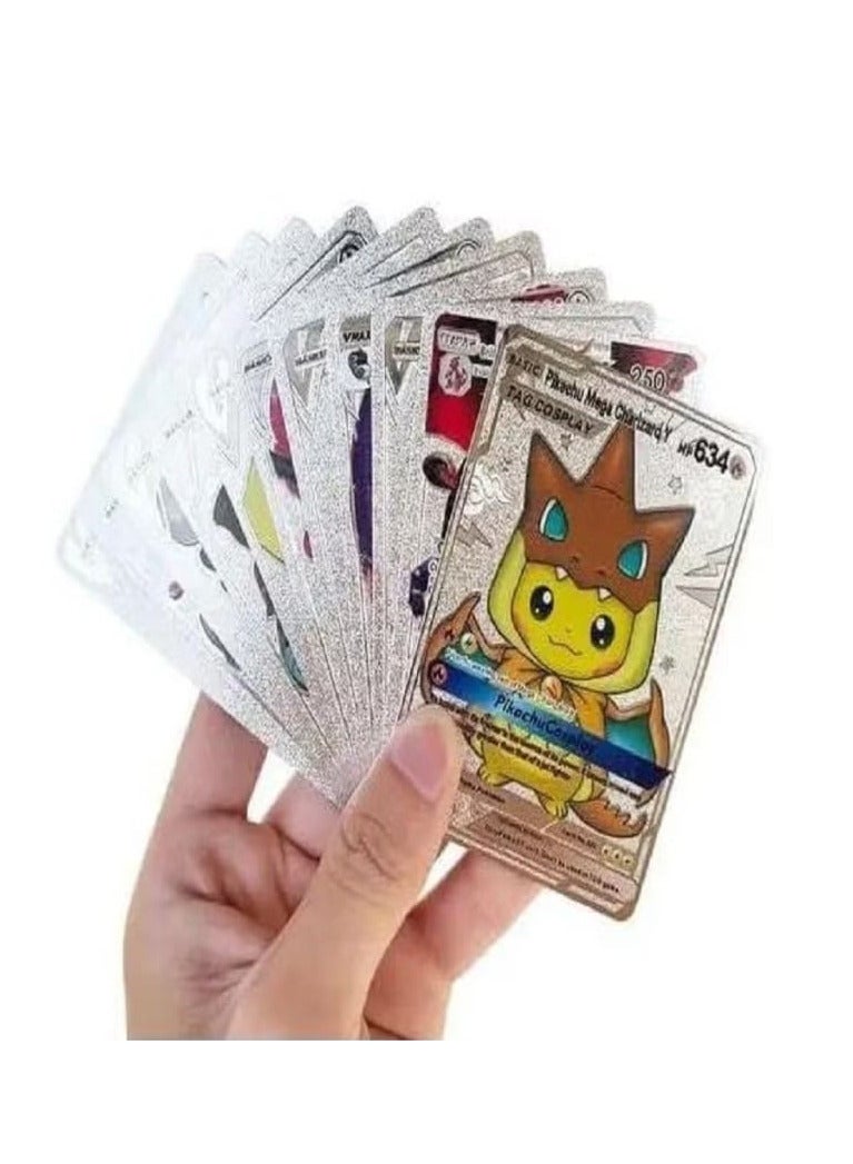 بوكيمون 10 بطاقات فضية فويل متنوعة - في ظرف - سلسلة V Vmax GX بطاقات نادرة وشائعة (فضية) - Image 2