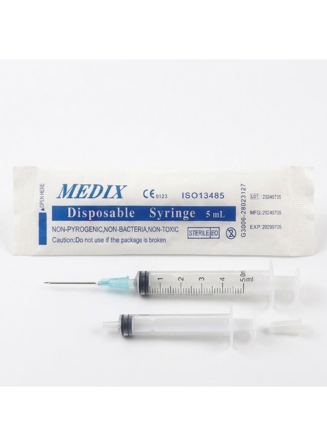 MEDIX Disposable Syringe 5ml for Medical & Clinical Use, Sterile Single-Use Syringes - Pack of 100 - Image 4