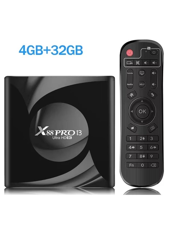 Android 13.0 TV Box 4G/32G 2.4G 5G Dual WIFI 6 BT5.0 H.265 8K UHD Smart Media Player - Image 1