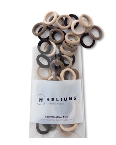 Heliums Extra Small Hair Ties No Damage Neutrals Mix Mini 07 Inch Tiny Soft Seamless Hair Bands for Toddlers Braids Kids Ponytails 40 Count - Image 1