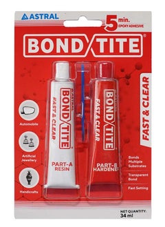 ASTRAL Astral Bondtite Fast And Clear High Strength, Two-Component, Transparent Epoxy Adhesive 