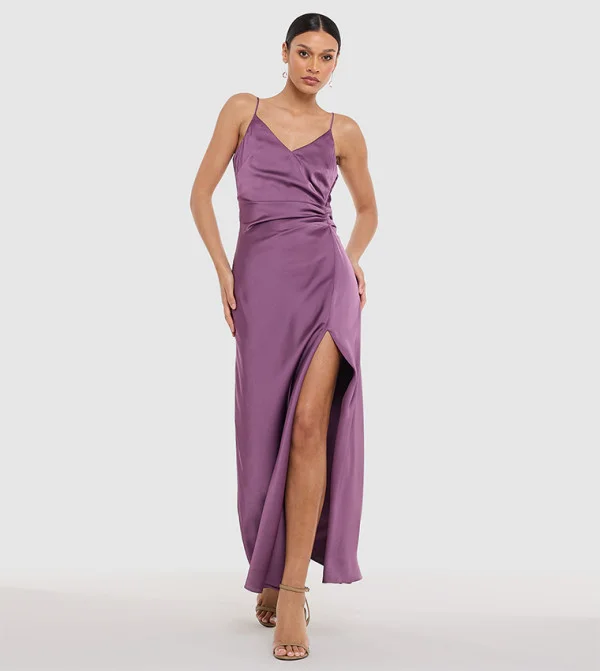 بي سي بي جي BCBG Satin Dress With Slit
