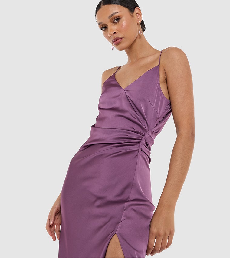 BCBG Satin Dress With Slit
