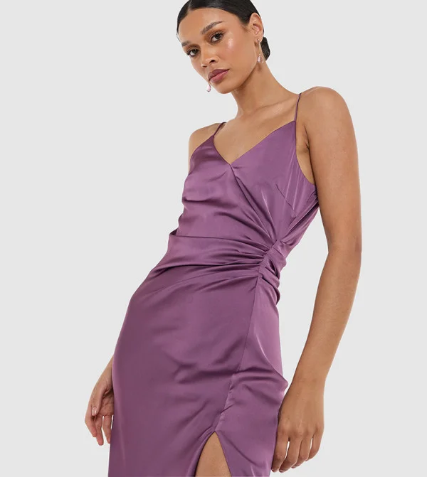 بي سي بي جي BCBG Satin Dress With Slit