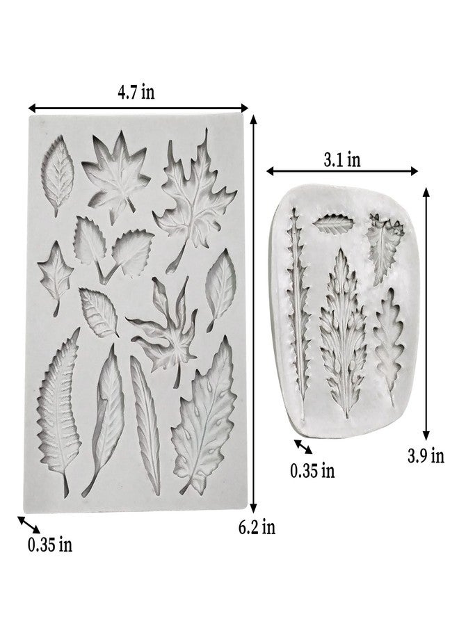 Wehous 2PCS Leaf Silicone Molds, Tree Leaves Shape Cake Fondant Mold, 3D Unique Chocolate Candy Jello Biscuit Dessert Mold, Resin Plaster Polymer Clay Soap Mold, Cake Decorating Tool - Image 4