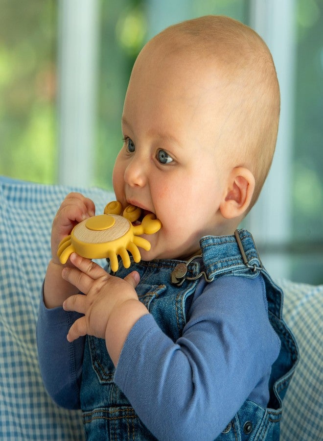 TickiT عضاضة تيكيت سيليستوف كراب | لعبة عضاضة حسية من السيليكون والخشب للأطفال | تهدئ اللثة وتدعم النمو - Image 2