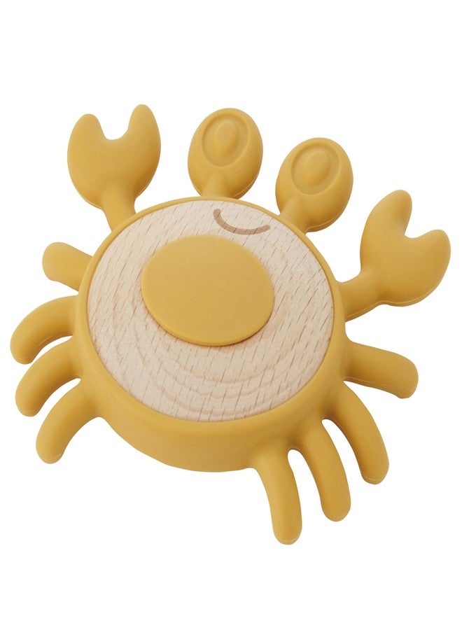 TickiT عضاضة تيكيت سيليستوف كراب | لعبة عضاضة حسية من السيليكون والخشب للأطفال | تهدئ اللثة وتدعم النمو - Image 1