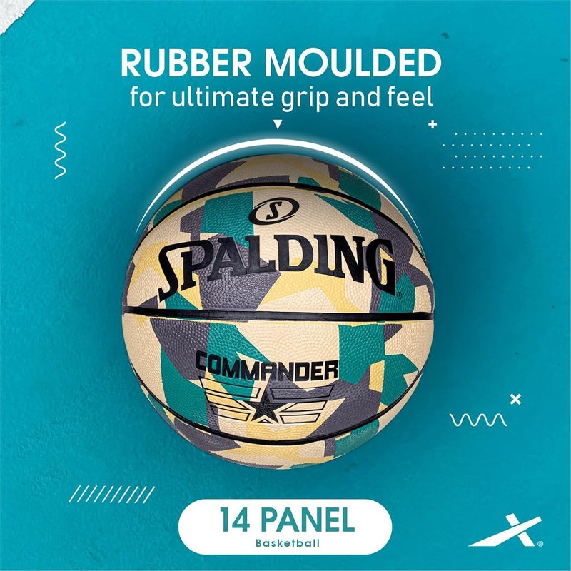 SPALDING 8 Panel Rainbow Rubber Moulded Indoor/Outdoor Basketball - Image 4