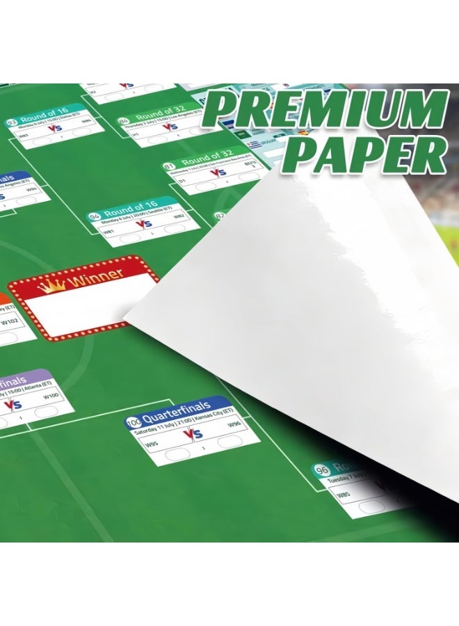 ملصق جداري لبطولة كأس العالم لكرة القدم 2026، مقاس 80 × 125 سم، متتبع جدول البطولة – جميع المجموعات ومراحل خروج المغلوب، حجم ضخم لمحبي كرة القدم البالغين ولديكور المنزل، بتوقيت المملكة العربية السعودية - Image 3