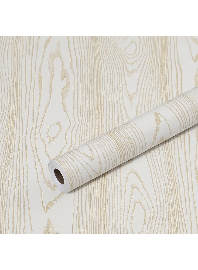 آنا ورق جدران ذاتي اللصق بتصميم خشب مزيف، مقاوم للماء والرطوبة والزيوت، بقياس 45 سم × 2 م، مثالي لتجديد المنازل - Image 1