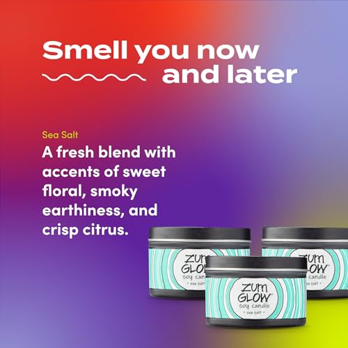Indigo Wild Zum Indigo Wild Glow Sea Salt Candle - Soy Wax Candle with Lead-Free Wick - Relaxing Candles Scented with Essential Oils - Long-Lasting Scented Candles - 30-Hour Burn Time - 7 oz (3 Pack) - Image 3