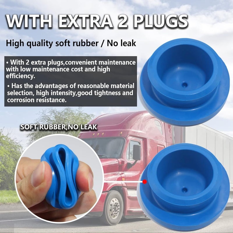 iBroPrat 2pcs 343-4009 Aluminum Hub Cap for Trailer Axle with Gaskets and Extra Blue Rubber Plugs - Image 4