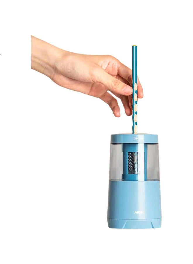Deli Electric Pencil Sharpener, Dual Power Battery/Usb), Pencil Sharpener For Back-To And Exams, Automatic Core Removal, Blue - Image 3