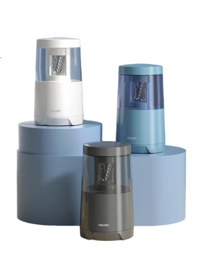 Deli Electric Pencil Sharpener, Dual Power Battery/Usb), Pencil Sharpener For Back-To And Exams, Automatic Core Removal, Blue - Image 1