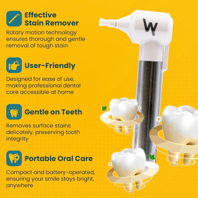Pearlie White Powered Tooth Whitener  Stain Remover  Portable Dental Tooth Polisher and Plaque Remover for Teeth  Electric Tooth Polisher for Stain Removal for A Clean and Bright Smile - Image 3