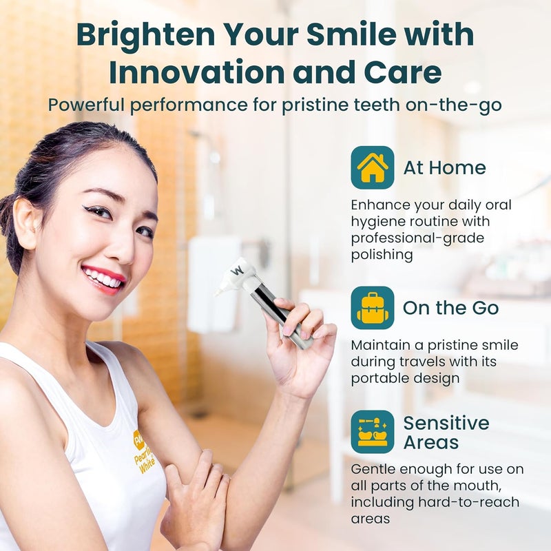 Pearlie White Powered Tooth Whitener  Stain Remover  Portable Dental Tooth Polisher and Plaque Remover for Teeth  Electric Tooth Polisher for Stain Removal for A Clean and Bright Smile - Image 4