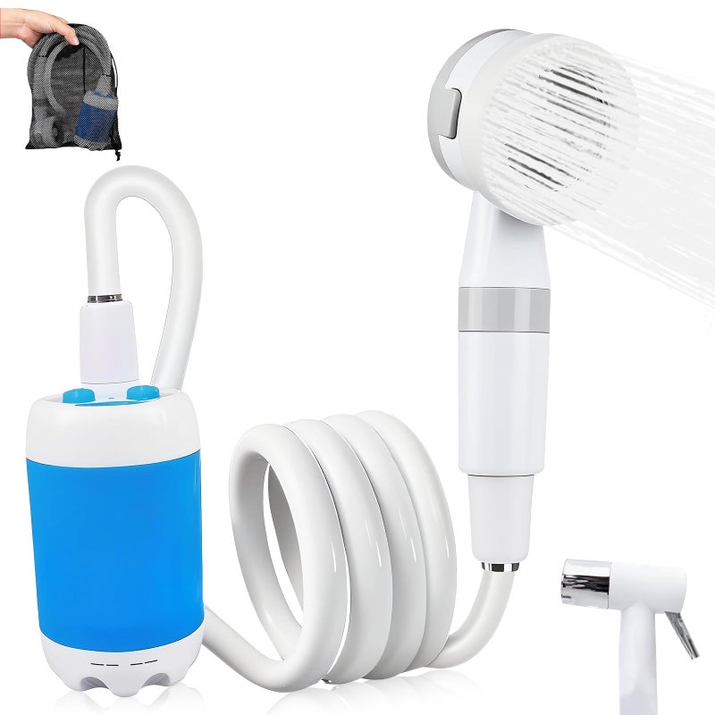 Mndstek Portable Shower, Portable Camping Shower Pump, USB Rechargeable Outdoor Showers, Waterproof Electric Portable Shower with 2 Spray Modes, 4000mah, For Camping, Hiking, Rv & Pet Cleaning (1 PACK) - Image 1