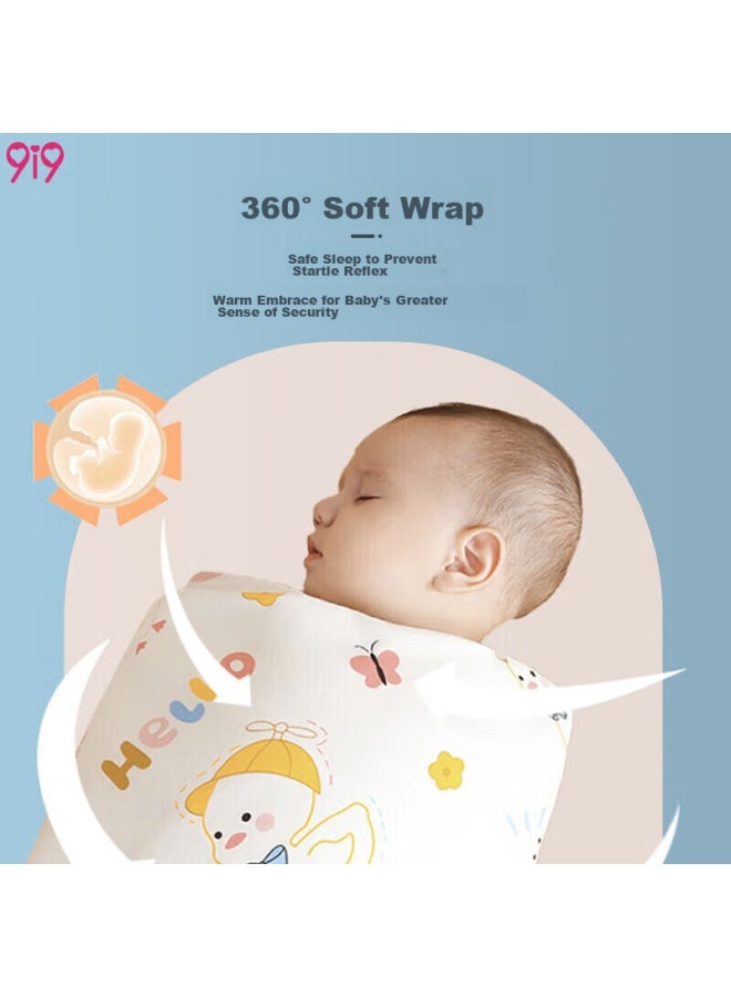 9i9 Baby Swaddle, Pure Cotton Wrap, Newborn Blanket, Anti-startle Swaddling Cloth, Spring And Summer Season, A297 Duck - Image 5