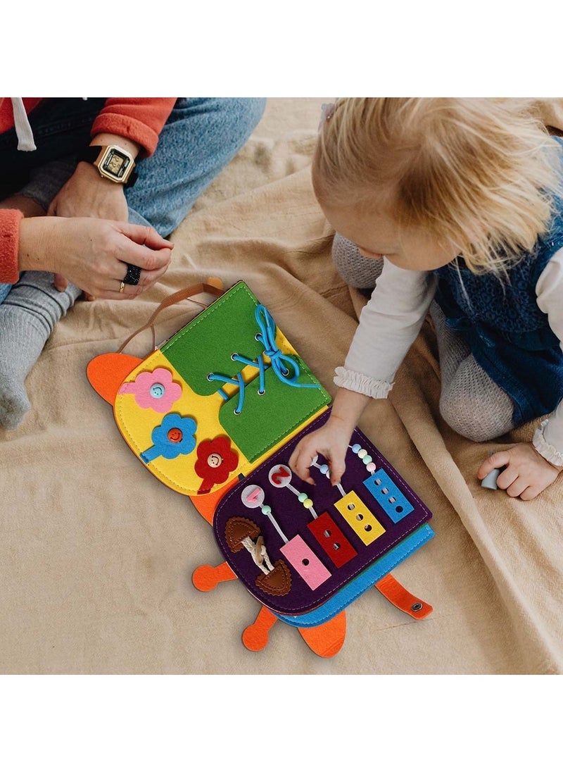 Mr. Penda - Giraffe Montessori Sensory Toys, Plane Travel Activities Educational Toys, Busy Board for 1+ Year Old Basic Dress Skills Toys for Boys and Girls Gifts (Multicolour) - Image 1
