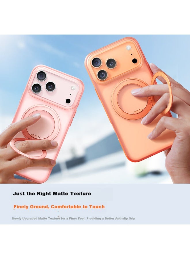 Kumeng Support Point Case For Apple Iphone 17 Pro Max, Iphone 17 Matte Magnetic Premium Protective Case, Full Coverage Stand, Shockproof Magsafe Charging Case For Men And Wome - Image 3