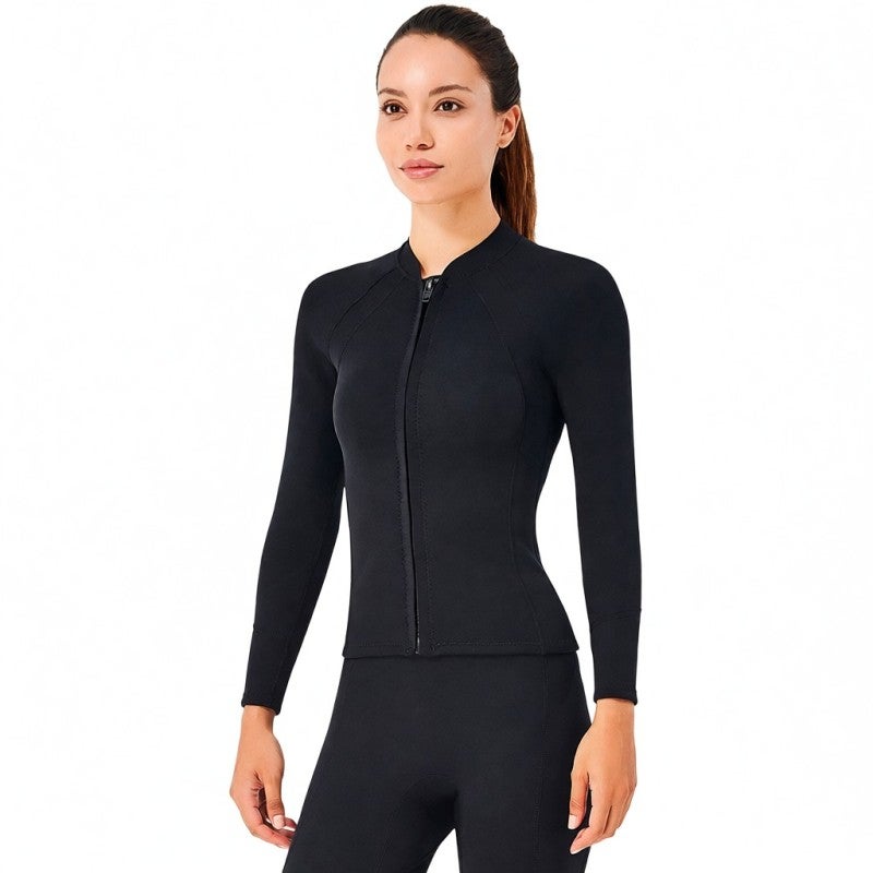 DIVE & SAIL Women Diving Top Xl: Soft Lightweight 2mm Neoprene Nylon Fabric - Uv Ray Reef Injury Protection Long Sleeves Wetsuit Top For Beach Vacations Snorkeling Swimming Pools Surfing Water Sports - Image 2